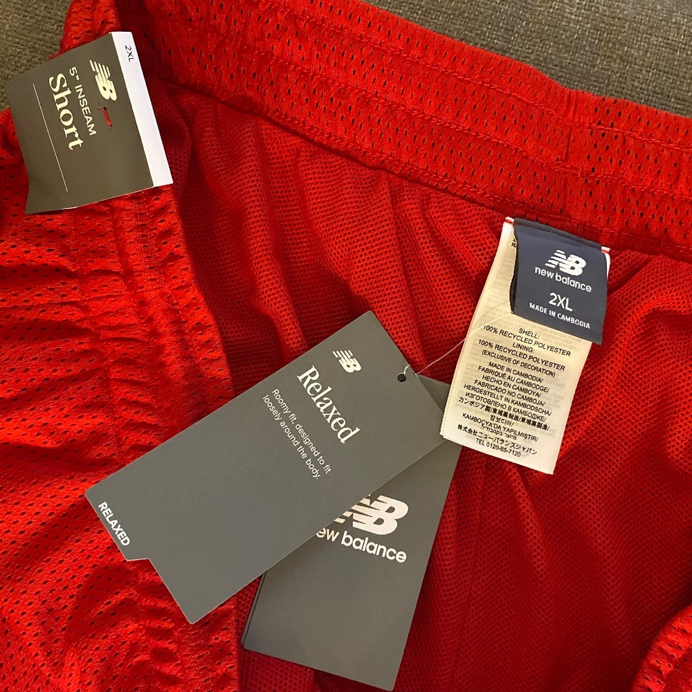 New Balance red shorts 2xl New with tags